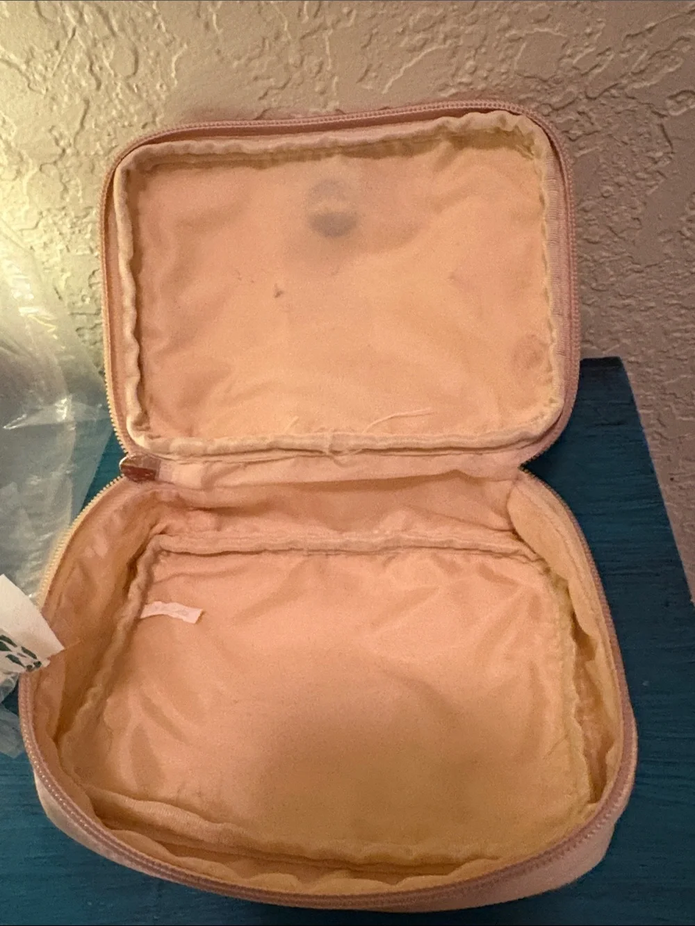 Vintage Versace Satin Cosmetic Pouch with Gold Medallion